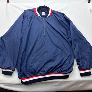 Classic Navy Windbreaker with Red Accents